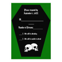 Coffin Ebony (Green) RSVP Card Invites