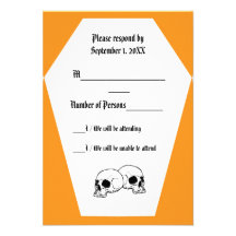 Coffin (Orange) RSVP Card Invitations