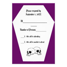 Coffin (Purple) RSVP Card Personalized Announcements