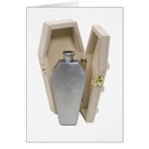 CoffinWoodenFlask070109 Greeting Cards
