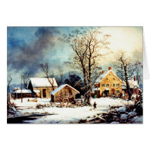 Cold snowy morning card