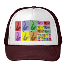 Collage of Colourful Saxophones fibonacci hat