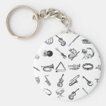 Collection of classical musical instruments keychain