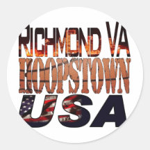 College Basketball Hoopstown Round Sticker