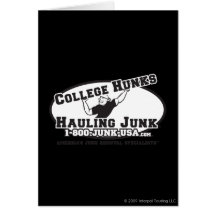 College Hunks Hauling Junk Black and White Greeting Cards