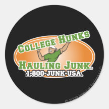 College Hunks Hauling Junk Official Logo Round Sticker