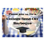 College Send-off BBQ Burgers on Table Personalised Custom Invite
