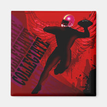 "Collegiate Football" by Cheryl Daniels Refrigerator Magnet