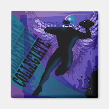 "Collegiate Football" by Cheryl Daniels Refrigerator Magnet