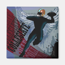 "Collegiate Football" by Cheryl Daniels Fridge Magnet