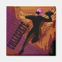 "Collegiate Football" by Cheryl Daniels Fridge Magnet