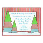 Coloful Christmas Trees Country Holiday Party Invite