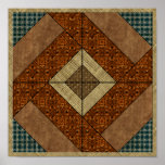 Colonial Pavement in Dark Green & Rust Posters