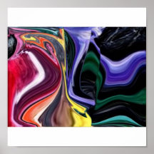 COLORFUL ABSTRACT VIBRANT HOME OFFICE DECOR by Teo Poster