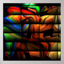 COLORFUL ABSTRACT VIBRANT HOME OFFICE DECOR by Teo Print