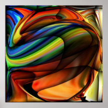 COLORFUL ABSTRACT VIBRANT HOME OFFICE DECOR by Teo Print