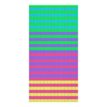 Colorful Bright Fabric Stripes Custom Photo Card