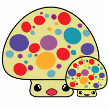 Colorful Cute Spotted Kawaii Mushroom Toadstools Photo Cutouts