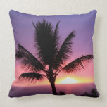 Colorful Hawaiian Sunset and Palm Pillow pillows
