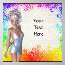 Colorful party girl print