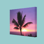 Colorful Sunset and Palm Tree Canvas Print canvas prints
