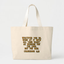 Colossians 3:23 tote bag