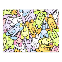 colour bunnies postcard