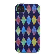 Colour Soaked Diamonds On Blue Vibe iPhone 4 Covers