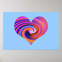Colour Swirl Heart Design Print