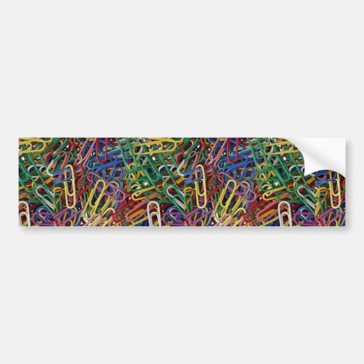 Coloured paper clips bumper sticker
