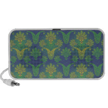colourful a touch of peacock damask design 2 mini speakers