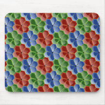 Colourful Abstract Glass Flowers Sm Mouse Pad
