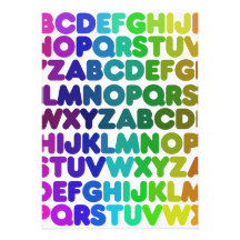 Colourful Alphabet for a TEACHER Invitation