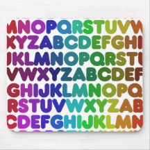 Colourful Alphabet for a TEACHER Mousemats