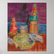 Colourful and bright Alcohol and tobacco. Print