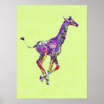 colourful baby giraffe print