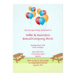 Colourful balloons summer picnic outdoor event custom invite