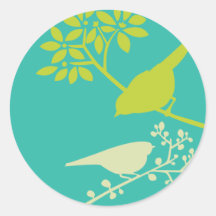 Colourful Birds Round Sticker