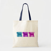 Colourful Black & Tan Coonhound Silhouettes Bag