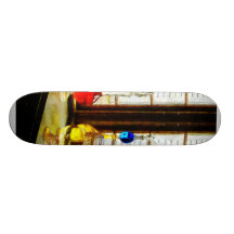 Colourful Bottles in Drug Store Window Custom Skate Board