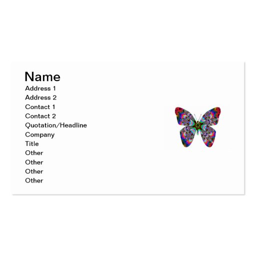 Colourful Butterfly Mandala Business Card Templates