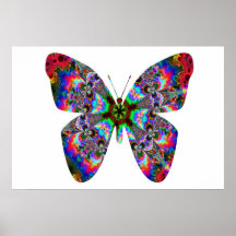 Colourful Butterfly Mandala Poster
