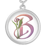 Colourful Calla Initial B Personalised Necklace