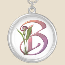 Colourful Calla Initial B necklaces