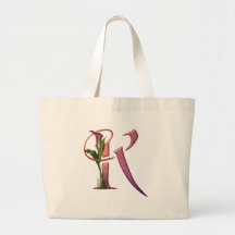 Colourful Calla Initial K Tote Bag
