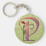 Colourful Calla Initial P Key Chain