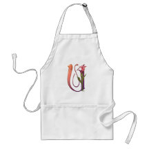 Colourful Calla Initial U Aprons