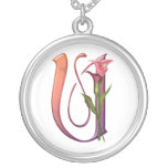 Colourful Calla Initial U Personalized Necklace