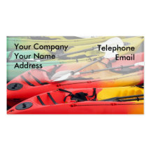 Colourful Canoes by the Beach Business Card