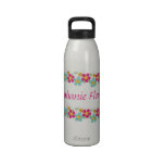 Colourful Cartoon Flowers Water Bottle